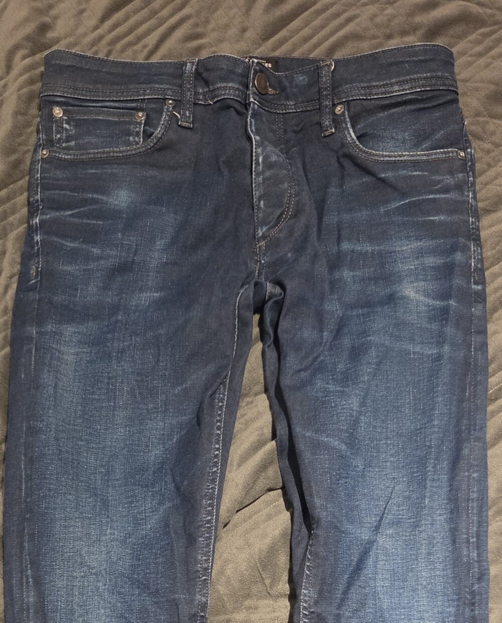 Jack & Jones Slim Straight Jeans in Indigo Blue Wash